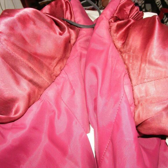 JESSICA MCCLINTOCK Evening Dress, S, Red Velvet, Golden Sequins, Off-shoulder - Picture 11 of 14